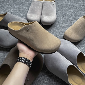 Birkent Mens Sandals Summer Outdoor Anti-slip Slip-On Office Headed Half Slippers No-Heel Beach Slippers Breathable Sports Casual