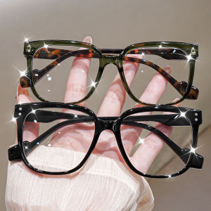 Stylish Square Frame Reading Glasses Black & Tortoise Green Fashion Eyeglasses Fashion Glasses Lightweight Comfortable Readers