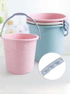 Thickened Plastic Water Bucket with Handle for Home Use Multi-Functional Small round Bucket for Laundry And Bathroom Water Storage
