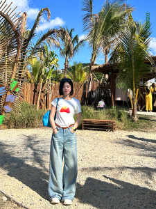 Debbie C Womens Cotton T-Shirt Short Sleeve round Neck Printed Casual Summer Top Sweet Cool Versatile Pure Cotton Shoulder