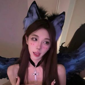 หมวกผมหูสัตว์สีน้ำเงิน สไตล์โลลิต้า หูแมว หูหมา หูมอนสเตอร์ เครื่องประดับผมสำหรับงานปาร์ตี้ วัสดุโพลีเอสเตอร์