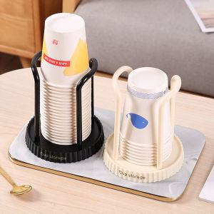 ZEO Paper Cup Holder Dispenser Multifunctional Desktop Coffee Cup Storage Plastic Rack