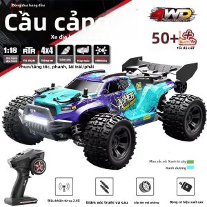 Xe Điều Khiển Từ Xa 4 Bánh Dẫn Động Tỷ Lệ 1:18 Tốc Độ Cao 50KM/H Có Đèn LED Điều Khiển Từ Xa 2.4G Xe Quái Vật Dành Cho Trẻ Em So Với Wltoys 144001
