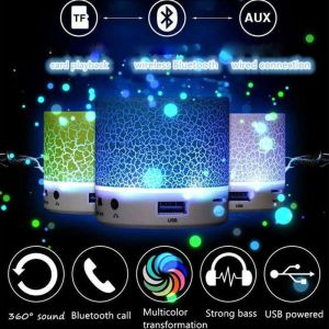 🎵COD+original+Ready Stock🎵Wireless Mini Bluetooth Speaker With USBTF Port Colorful LED Light Portable Bluetooth Speaker