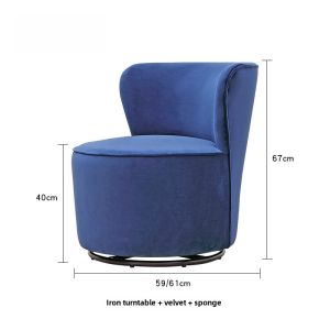 Nordic Modern Minimalist White Lamb Velvet Leisure Small Sofa Rotating Chair Luxury Living Room Furniture Cat And Co Model 5156