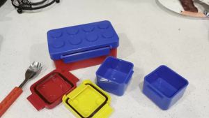 1050/1300ml DIY Building Block Lunch Box Portable Double Layer Bento Box for Children Student Outdoor Office Salad Sealed Box