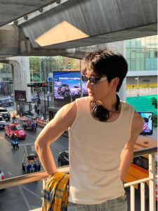 Áo Ba Lỗ Dệt Kim Sọc Trắng Cho Nam Mùa Hè Áo Ba Lỗ Thể Thao Không Tay Áo Ba Lỗ Thể Thao Thường Ngày Áo Ba Lỗ Không Tay