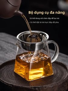 Cốc Pha Trà Chống Nhiệt Bằng Kính Borosilicate Dày có Lọc Trà