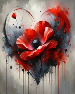 KAYOU | Digital Oil Painting Heart DIY Paint By Number Adult Kit Flower Art Crafts Picture Artcraft on Canvas Valentines Day Gift