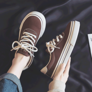 Breathable Casual Canvas Shoes for Women Spring 2025 Trendy Korean Style Thick Bottom Lightweight Student Leisure Board Shoes