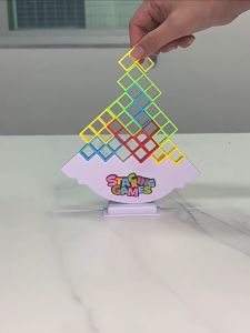 Stacking Tetris Tower Balance Game with Cards Battle Building Block Toys Early Education Montessori Puzzle Family Board Game