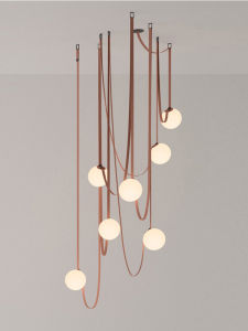 Loft Duplex Staircase Chandelier Belt Light House Living Room and Hotel Lobby Dining Exhibition Hall Light Designer Parka Light