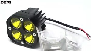 New High-Quality LED Motorcycle Driving Light Bulbs - Waterproof Square Work Lamp Fog Light 40W 4000LM White/Yellow