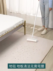 🇸🇬 Ready Stock CHEAPEST Lint Roller Mop Dust Pet Hair Removal Extendable Rod Refill Sticky Paper Carpet Rug Bed Clothes
