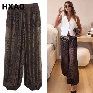 Quần Nữ Ống Rộng Họa Tiết Vintage Cạp Cao Xếp Ly Dáng Rộng Thùng Thình Kiểu Đèn Lồng Phong Cách Y2K Thời Trang Thu Đông