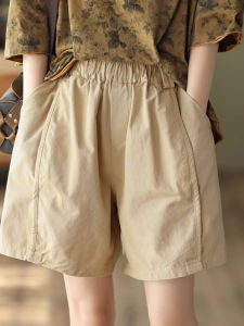 Quần Short Nữ Mùa Hè Mỏng Cạp Cao Rộng Rãi Phong Cách Nhật Bản Giản Dị Quần Ống Rộng Năm Điểm Cỡ Lớn