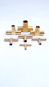 Tê Đuôi Chuột  Tê Ba Đầu Nối Ống Mềm Đuôi Chuột Phi 6 8 10 12 14 16 18 20mm - Đồng Thau