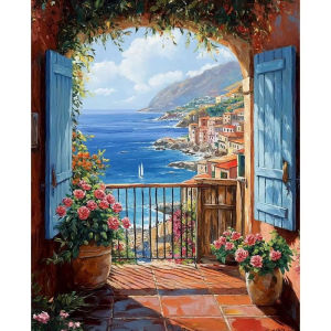 Oil Painting By Numbers Autumn Mountain Scenery DIY Number Drawing Canvas Pictures By Numbers Home Decor Large Size
