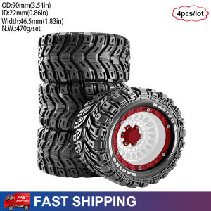 ONEVAN | 4PCS RC Monster Truck High Grip Big Tires Wheels for 1/14 1/16 Traxxas Summit E-REV Arrma Kraton MJX HBX SucceXuan Upgrade Parts
