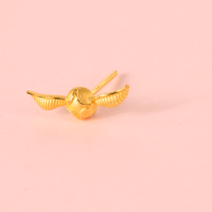 Chow Sang Sang 周生生 999.9 24K Pure Gold Harry Potter Snitch Single Earring for Women & Men 93287E [Sold Single Not Pair]