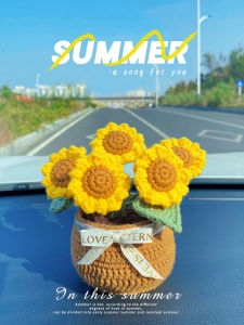 Handcrafted DIY Material Kit Tulip Pot Crocheted Eternal Flower Pot Desktop Ornament Simple Crochet Instructions Included