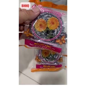 Combo 12 cái cước sắt inox chà nồi dạng khoanh tròn cước chà nồi chùi xoong miếng cước sắt đánh gỉ đánh sét.