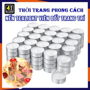 SET 10 Nến Tealight  Nến Viên Đốt Đèn Xông Tinh Dầu - Đèn Cầy Trang Trí Tiệc Cưới / Sinh Nhật / Valentine Viên Tròn Không Mùi Ít Khói - Nến Trang Trí