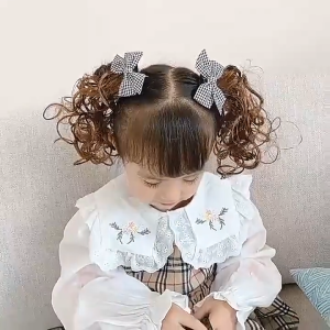 Set 02 kẹp tóc nơ có đính tóc giả cho bé yêu