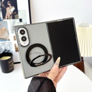 szhaiyu | Clear Metal rotating Magnet Adsorption Case For Magsafe With Shockproof For Samsung Galaxy Z Fold 8 Ultra Z Fold 8 7 6 5 Cover