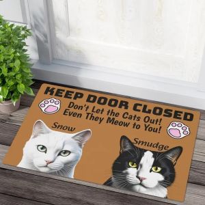 American-style Cat Hallway Floor Mat Bathroom Floor Mat Decorative Hallway Entrance Mat Entryway Doormat 美式猫玄关地垫 浴室地垫 装饰玄关入户门垫 进门脚垫 FUNIANQI