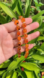 Gold Plated Amber Stone Elegant Bracelet