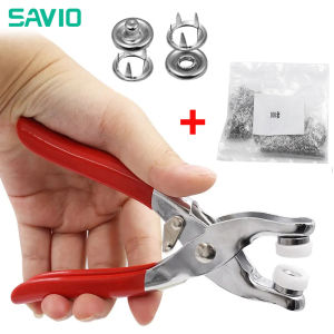 SAVIO Plier Tool Accessories Buckle Fastener Kit Metal Snap Button Fasteners Press Studs Bouton Pression Fasteners DIY Installing Clothes Jeans Bag Clip With 400 Snap Fasteners