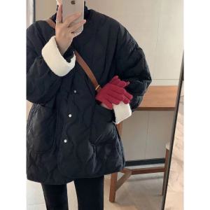 Guangzhou Thirteen Lines Best Selling Womens Clothes Classy European Goods Quilted down Cotton-Padded Coat Fall and Winter Plus Size Lamb Wool Thermal Cotton Coat