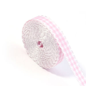 5yards/roll Colorful Gingham Satin Ribbon Wavy Edge Fabric Ribbon For DIY Hair Bows Gifts Wrapping Wedding Bouquet Sewing Decor