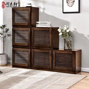 Solid Wood Stair Shoe Cabinet Free Combination Home Doorway Simple Multi-Layer Large Capacity Storage Organizer Hall Cabinet