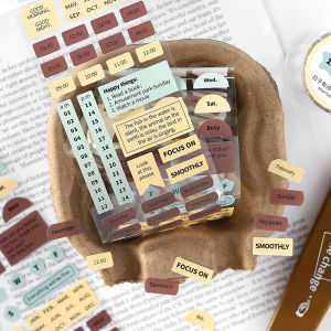 Papermore Day-Ordered Die-Cut Washi Tape Date Labels Retro Journaling Materials Stickers DIY Vintage Style Stationery Supplies