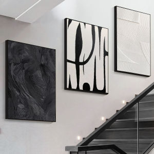 3pcs Abstract Black and White Canvas Wall Art Set Posters Texture Paintings Ideal Gift for Room Decoration