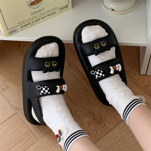 Thin Sweet Cool Little Black Cat Sandals for Women Summer Casual Fashion Feeling of Walking on Shit Eva Soft Bottom Beach Slippers Ins