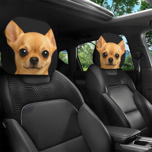 2pcs Chihuahua Print Car Headrest Covers | Easy-to-Install Washable Perfect for Car Decoration All-Season Use
