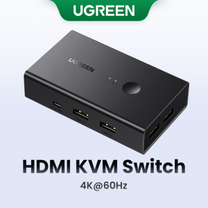 UGREEN HDMI KVM Switcher Box 4K60Hz 2 IN 1 OUT Ultra HD HDMI for Monitor Sharing Best Kvm Switch - Lazada