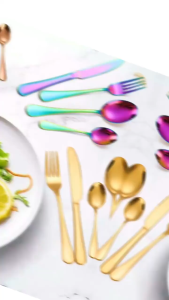 Stainless steel tableware set including sharp spoons knife and soup spoon for hotels restaurants and households