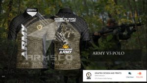 Army V5 Polo Shirt Full Sublimation
