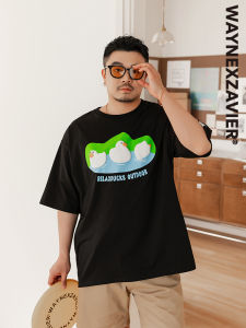 plus Size Mens Cotton T-Shirt Geeka Panda Casual round Neck 3D Cartoon Print Summer Leisure Fashion Urban Style Five Sleeve