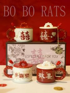 ใหม่คู่แก้วเซรามิคของขวัญกล่องของขวัญแต่งงานเพื่อน 401mL-500mL