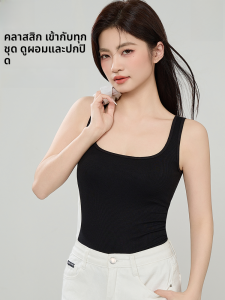 MiiOW | เสื้อกั๊กสีดำสำหรับผู้หญิง MiiOW ฤดูใบไม้ร่วง 2025 กระโปรงทรงเอแบบสวมใส่ได้ตลอดทั้งปี ด้านหลังเป็นลายดอกไม้ ด้านหน้าเป็นลายทาง