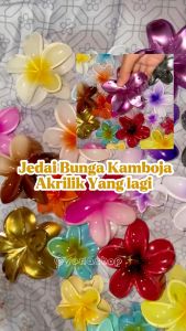 (6/12pcs) Paket Hemat Jepit Rambut Plumeria Bunga Kamboja Warna Cantik Ukuran 456 dan 8cm