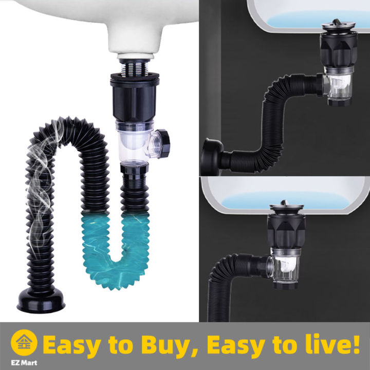 【Fast Shipping】 Universal Sink Flexible Expandable Drain Pipe Set ...