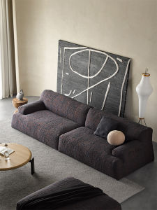 โซฟาผ้าแบบยุโรปสไตล์เรียบง่ายขนาดใหญ่สไตล์นอร์ดิกสำหรับห้องนั่งเล่น โซเฟาผ้าสไตล์ฝรั่งเศส ดีไซเนอร์ โซเฟาแบบยาว