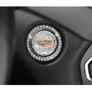 Car Switch Ignition Decoration Ring Car Interior Decor One-Click Start Button Sticker Decal Inside Fashion Creative Personality Diamond Interior Decoration