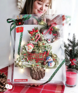 Christmas Wish Tree Cake Decoration Display Transparent Christmas Tree Surprise Box Western Pastries Christmas Themed Ornament